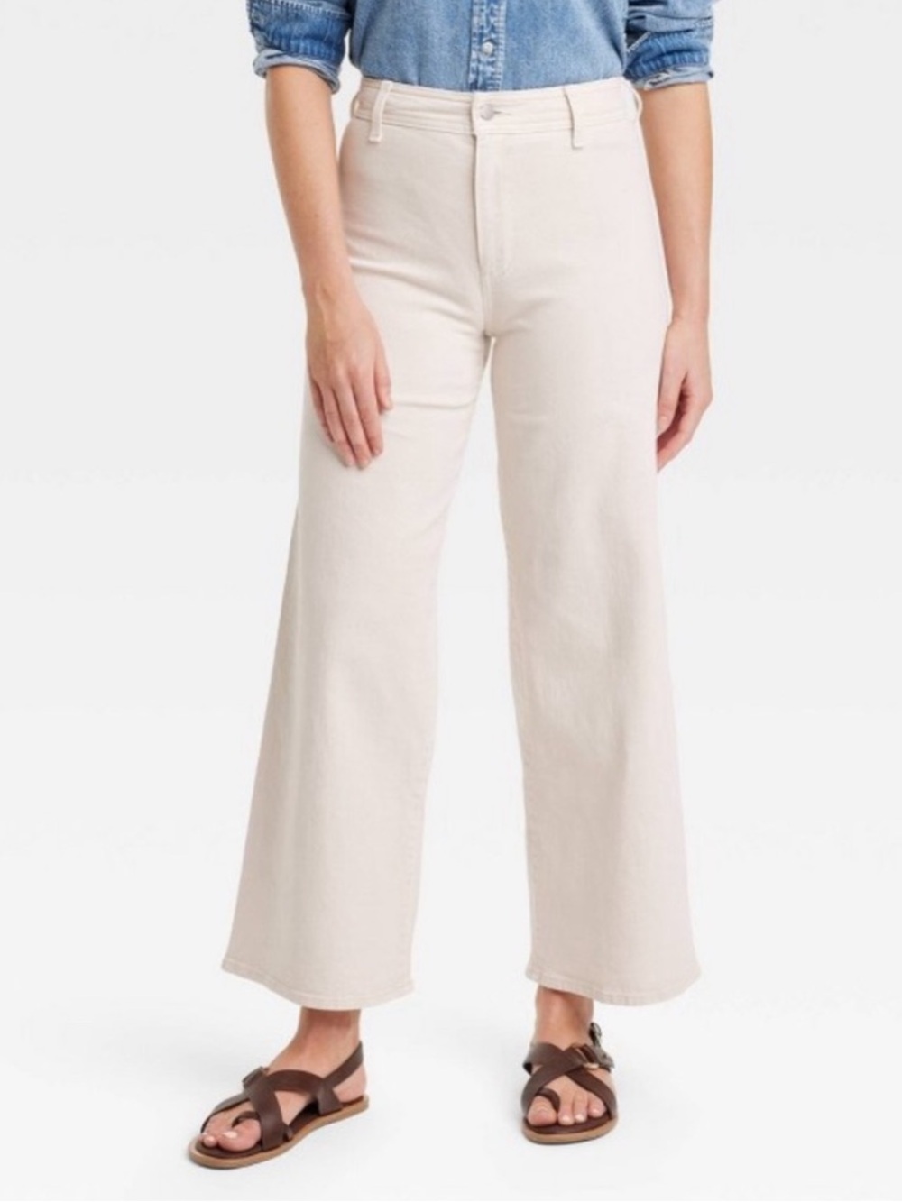 Universal Thread Sailor Wide Leg Jeans Sz 6 Tan Denim High Rise